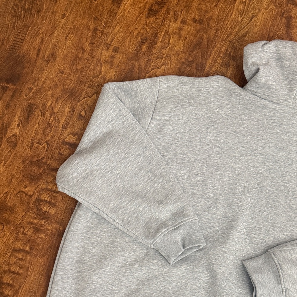 Adidas Light Gray Pullover Hoodie with Trefoil Logo Size M - Picture 14 of 16